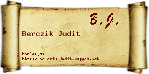 Berczik Judit névjegykártya